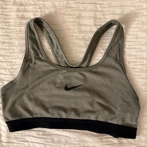 Nike Gray and Black Sports Bra for Ultimate Comfort